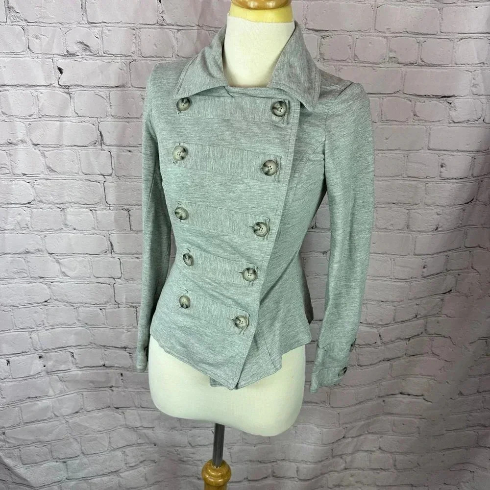 cabi double breasted look grey jacket size XS